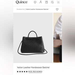 Quince Black Handwoven Satchel Bag